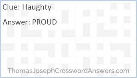 Enter a <strong>Crossword Clue</strong>. . Haughty crossword clue